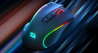 Mouse gaming Redragon M612 PRO BT & 2.4RGB, 8000 DPI, ottico cablato/wireless, 11 pulsanti programmabili e 6 modalità retroilluminate