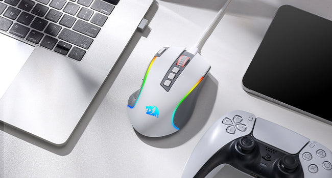 Mouse Gaming Redragon M612 PRO RGB BT 2.4G, ottico wireless 8000 DPI, 9 pulsanti programmabili, 7 modalità retroilluminate, B
